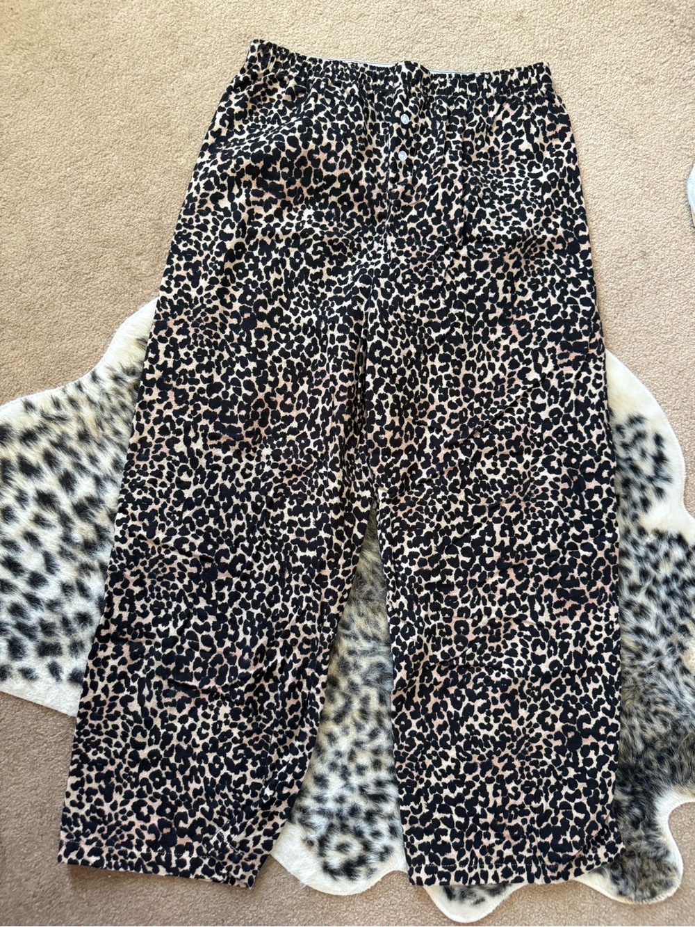 Leopard Print Wide-Leg Pajama Boxer Pants
